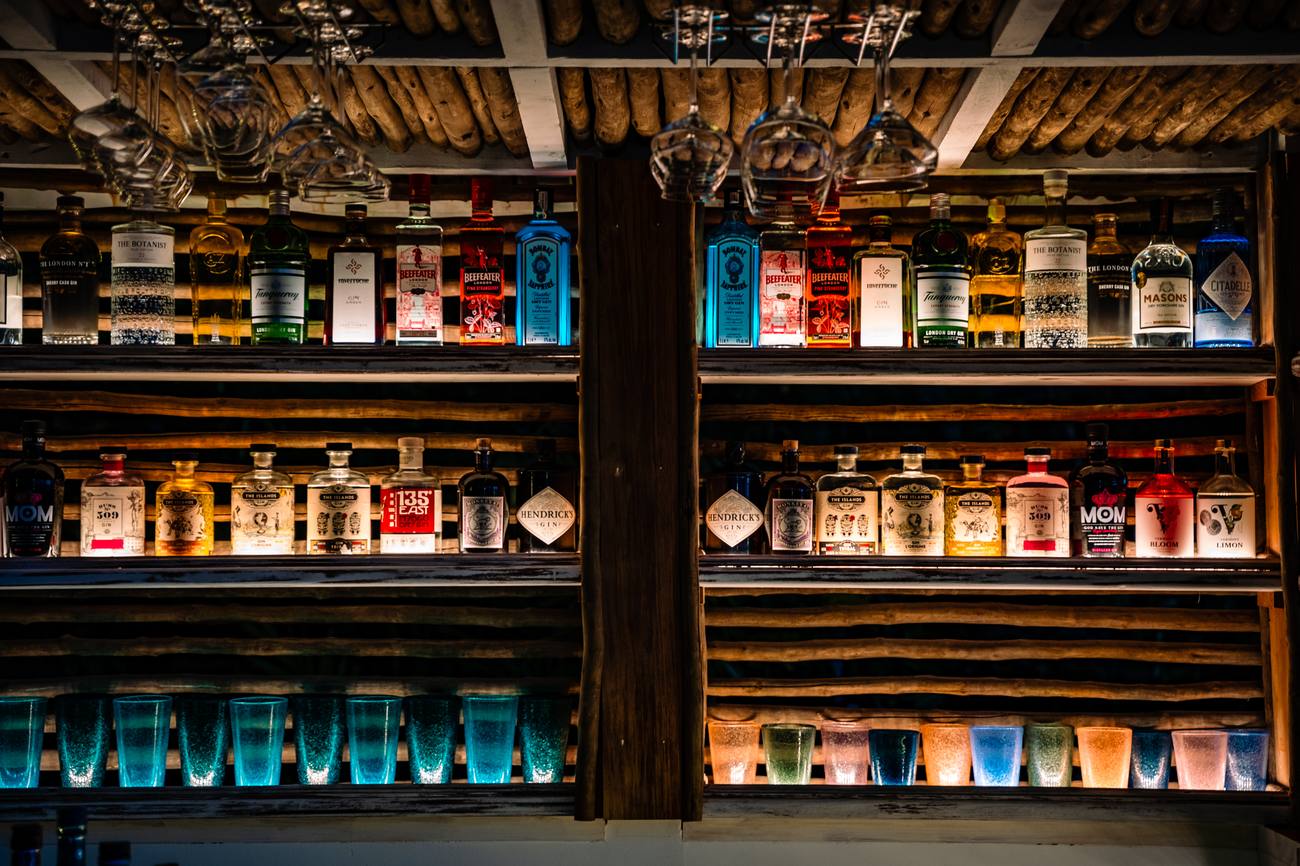 Back bar shelves