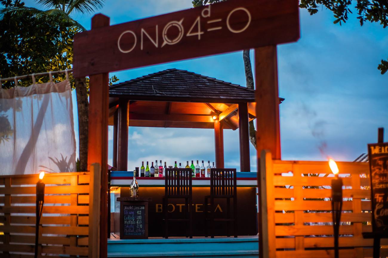 Beach bar at dusk