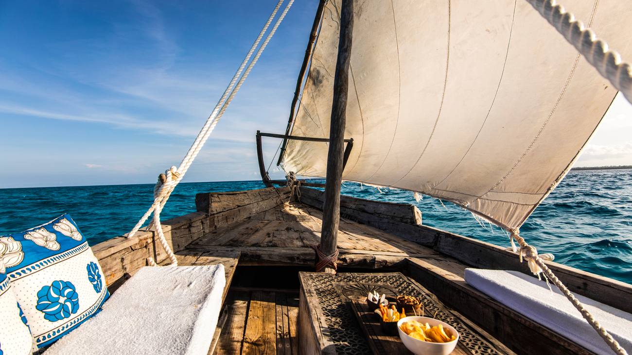 Dhow sailing with snacks on board