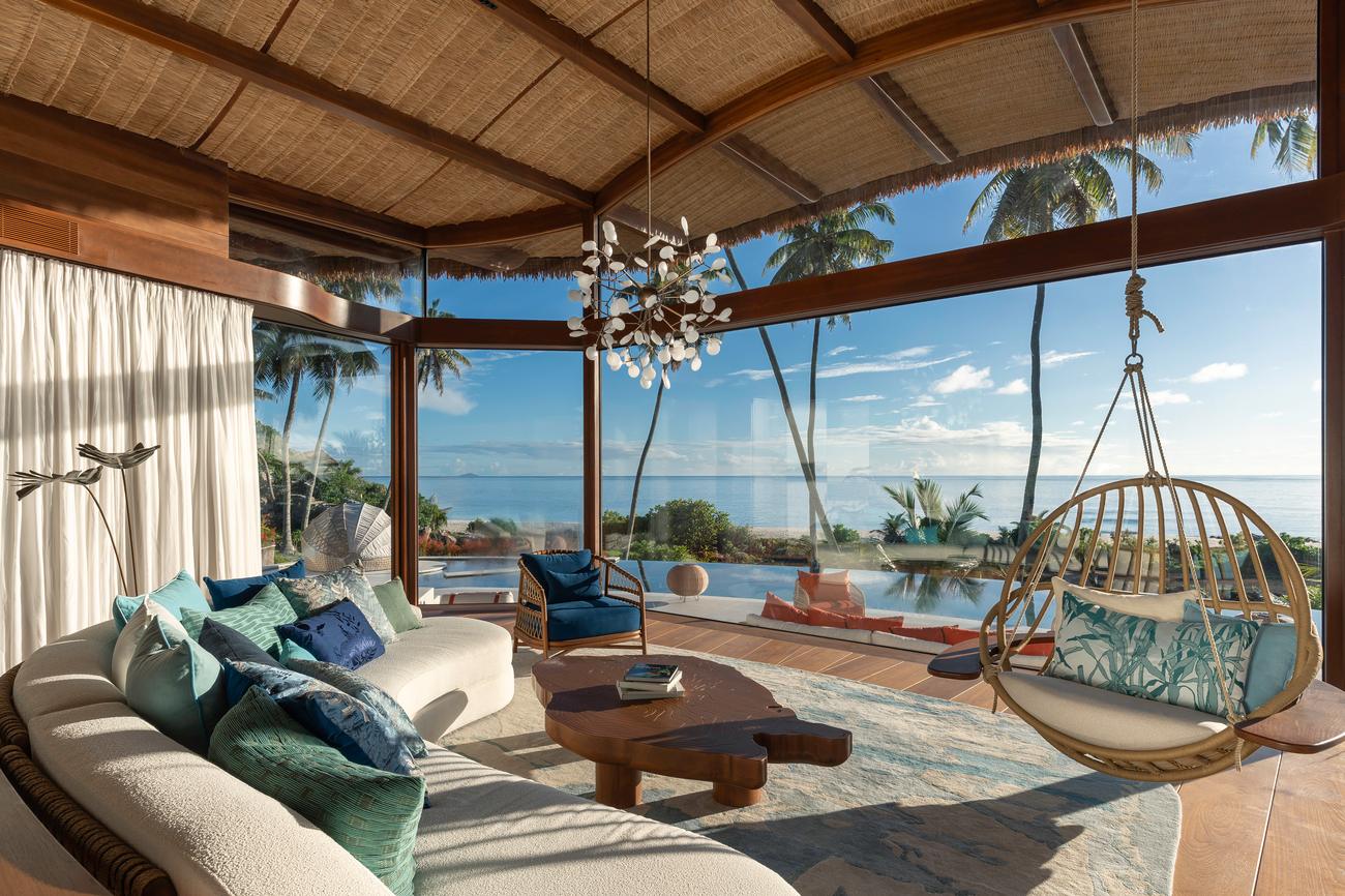 Living room opening onto the ocean