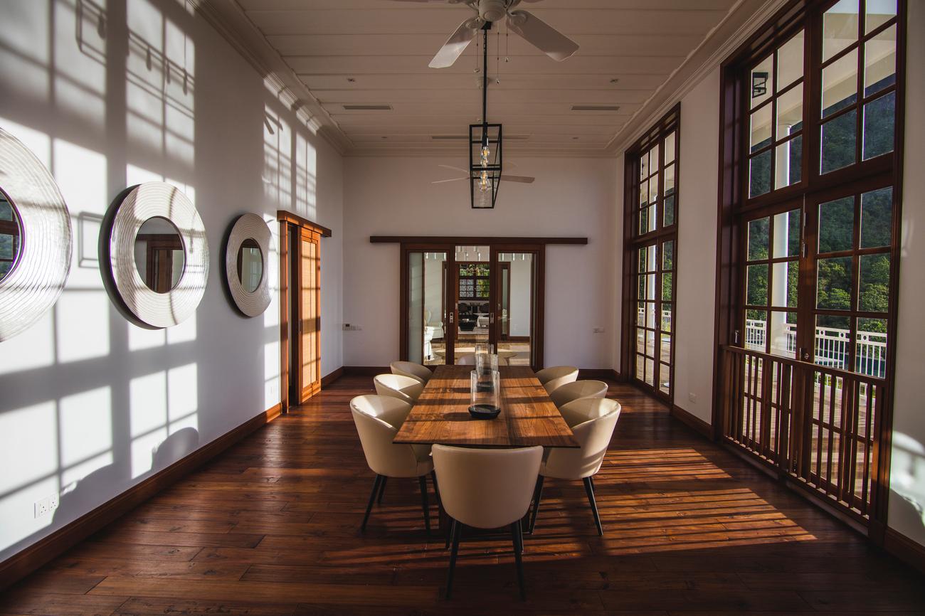 Colonial dining room in afternoon light